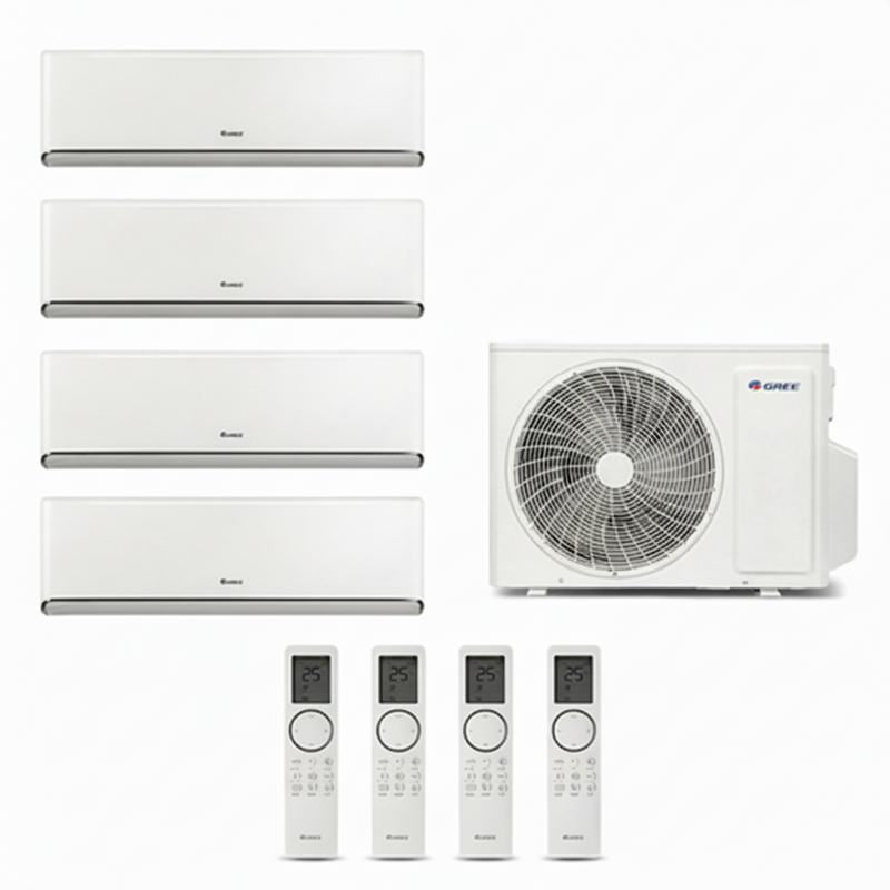 Gree - Airy WiFi Multisplit Klimaanlage 4 × Wandgerät + Außeneinheit