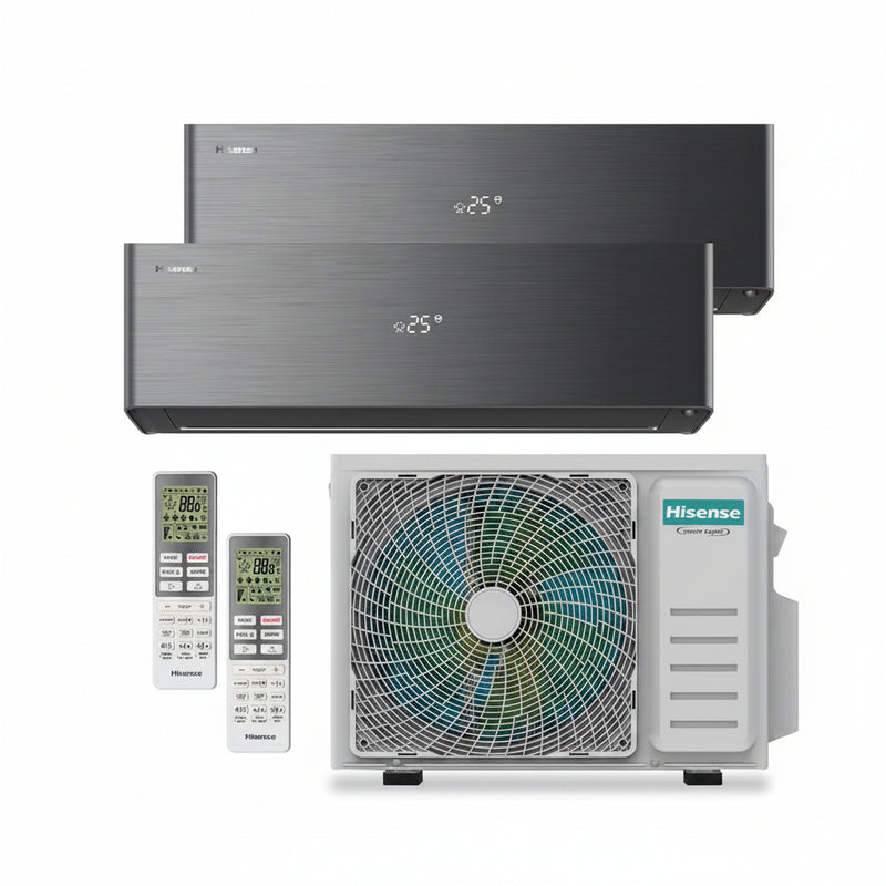 Hisense Energy Pro X schwarz Multisplit Klimaanlage für 2 Räume
