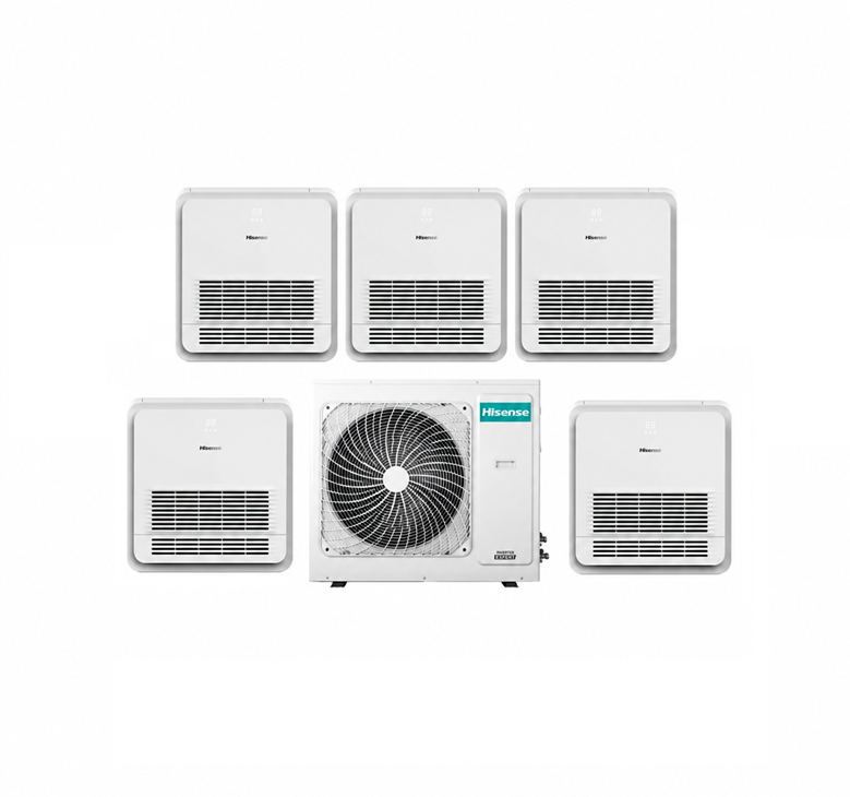 Hisense Truhengerät Multisplit Klimaanlage für 5 Räume
