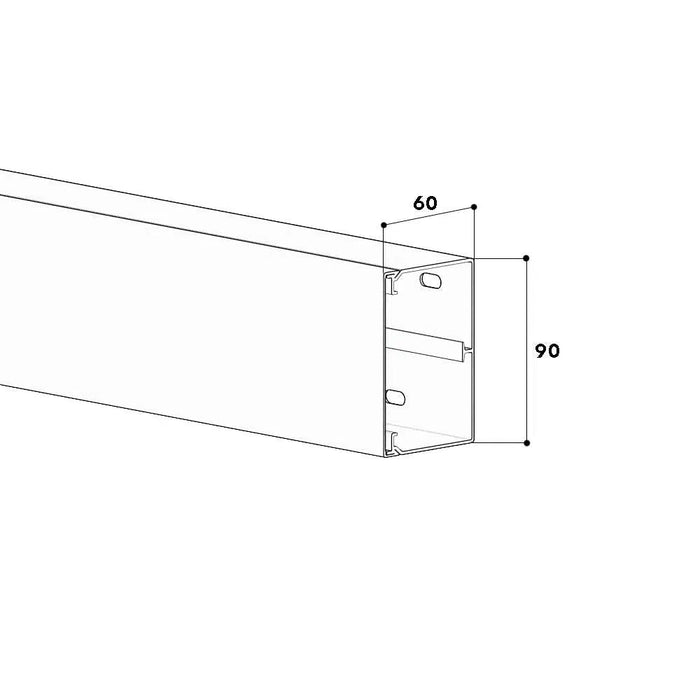 Kabelkanal Eltropa Leitungsführungskanal 61x90x2000mm Weiß