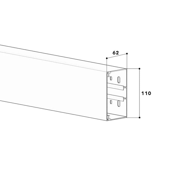 Kabelkanal Eltropa Leitungsführungskanal 62x110x2000mm Weiß