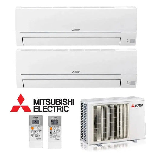 Mitsubishi Electric Klimaanlage 2 x Wandgerät Set -3,5KW MSZ-HR35VF + 2,5KW MSZ-HR25VF + Außengerät MXZ-2HA40VF