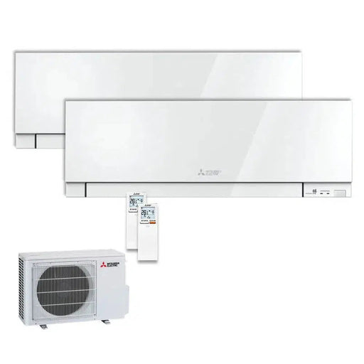 Mitsubishi Electric Klimaanlage Set 2 x Wandgerät 1,8 kW - 2 x MSZ-EF18VGKW + MXZ-2F33VF3 - Wifi