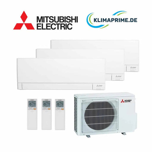 Mitsubishi Electric Klimaanlage Set 3 x Wandgerät 1,5 kW - 3 x MSZ-AY15VGKP + MXZ-3F54VF4 - Wifi