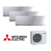 Mitsubishi Electric Klimaanlage Set 3 x Wandgerät 2,5 kW - 3 x MSZ-EF25VGKW + MXZ-3F68VF3 - Wifi