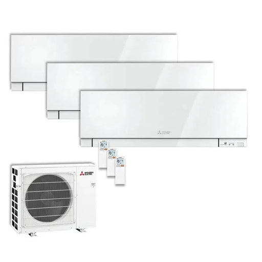 Mitsubishi Electric Klimaanlage Set 3 x Wandgerät 2,5/5,0kW - 2 x MSZ-EF25VGKW + MSZ-EF50VGKW + MXZ-3F68VF