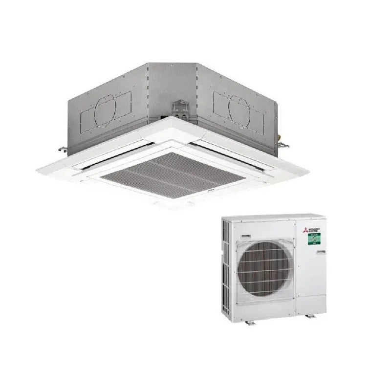 Mitsubishi Electric Klimaanlage Set 4-Wege-Deckenkasette 12,1 kW - PLA-M125EA2 + Außengerät SUZ-M125VA inkl. Blende/IR FB