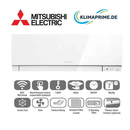 Mitsubishi Electric Premium Wandgerät 1,8 kW - 5,0 kW WIFI Schwarz/Silber/hochglanz weiß MSZ-EF18VGK - MSZ-EF50VGK - inkl. Wifi