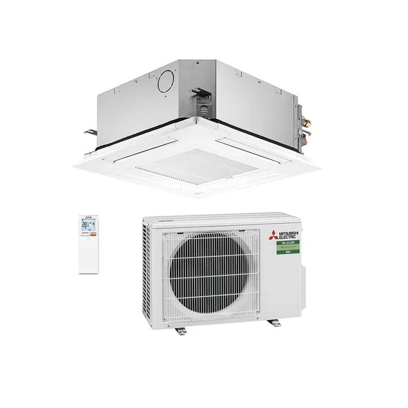 Mitsubishi Electric Set Deckenkassette Euroraster 2,5 kW - Innengerät SLZ-M25FA2 + Außengerät SUZ-M25VA R32 Klimaanlage