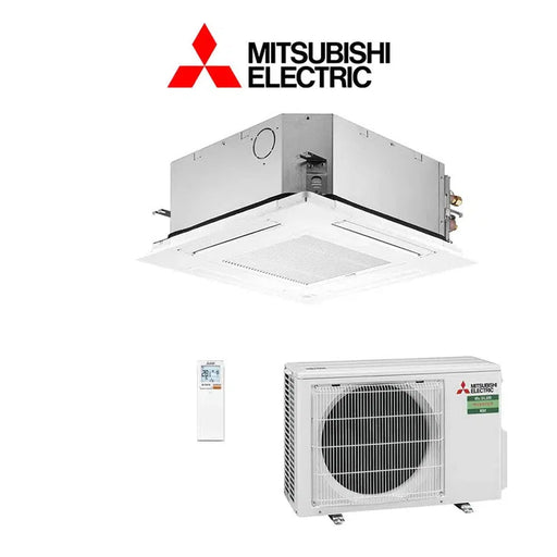 Mitsubishi Electric Set Deckenkassette Euroraster 2,5 kW - Innengerät SLZ-M25FA2 + Außengerät SUZ-M25VA R32 Klimaanlage