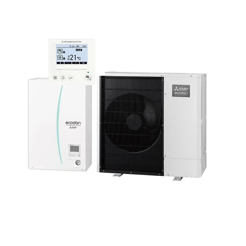 Mitsubishi Electric Split Wärmepumpe Set 12,0 kW Heizen Zubadan Inverter mit Hydromodul EHSD-YM9ED + PUD-SHWM120VAA