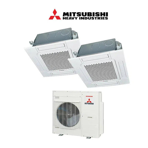 Mitsubishi Heavy Industries Set 2x 4-Wege-Deckenkasetten Euroraster 6,0 kW - FDTC60VH + Außengerät SCM125ZM-S R410A Klimaanlage