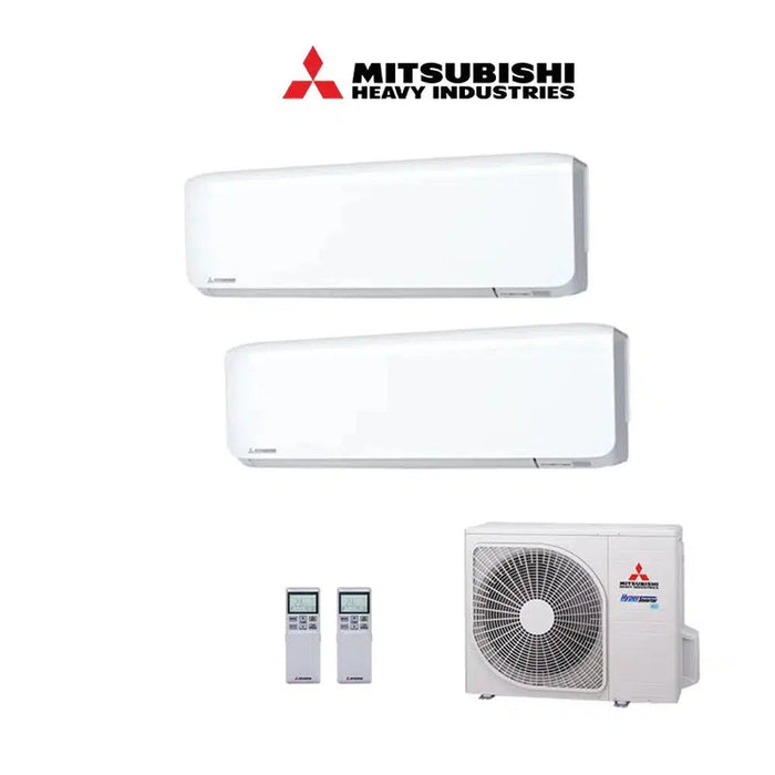 Mitsubishi Heavy Industries Set 2x Wandgeräte 2/2,5 kW - SRK25ZS-WF + SRK20ZS-WF + Außengerät SCM45ZS-W R32 Klimaanlage Inkl. Wifi