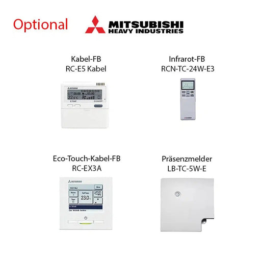 Mitsubishi Heavy Industries Set 4x 4-Wege-Deckenkasetten Euroraster 2,5 kW - FDTC25VH + Außengerät SCM80ZS-W R32 Klimaanlage