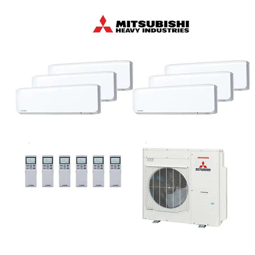 Mitsubishi Heavy Industries Set 6x Wandgeräte 2/2,5 kW - 3x SRK25ZS-WF+ 3x SRK20ZS-WF+ Außengerät SCM125ZM-S R410A Klimaanlage Inkl. Wifi