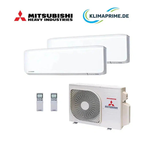 Mitsubishi Heavy Klimaanlage Set 2x Wandgeräte 1,5 kW / 2,0 kW - SRK15ZS-WF + SRK20ZS-WF Außengerät SCM30ZS-W inkl. Wifi