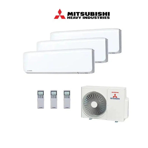 Mitsubishi Heavy Klimaanlage Set 3x Wandgeräte 1,5 kW / 2,5 kW - 2x SRK15ZS-WF + SRK20ZS-WF + Außengerät SCM41ZS-W inkl. Wifi