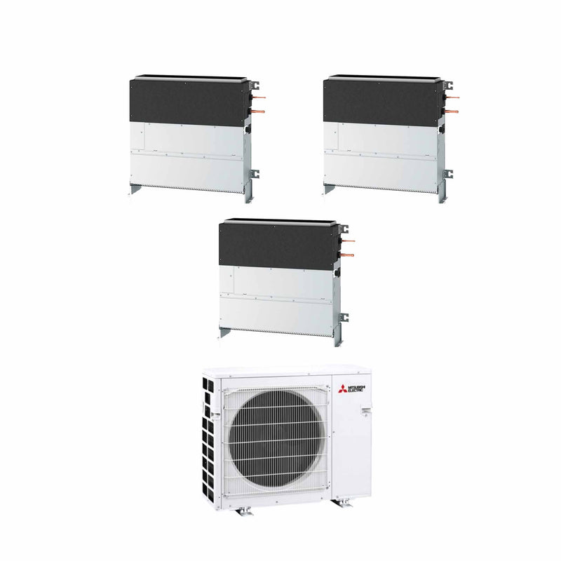 Mitsubishi Electric - SFZ‑M Multisplit Klimaanlage 3 × Bodengerät verdeckt + Außeneinheit – 3 Innengeräte