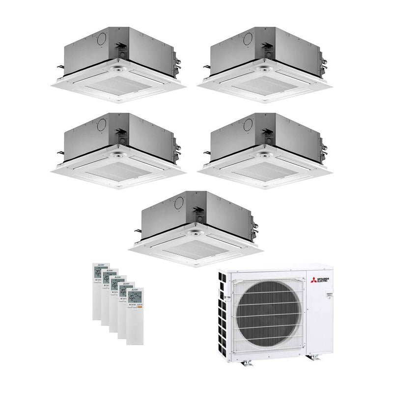 Mitsubishi Electric SLZ‑M Multisplit Klimaanlage 5 × Deckenkassette 4‑Wege + Außeneinheit – 5 Innengeräte
