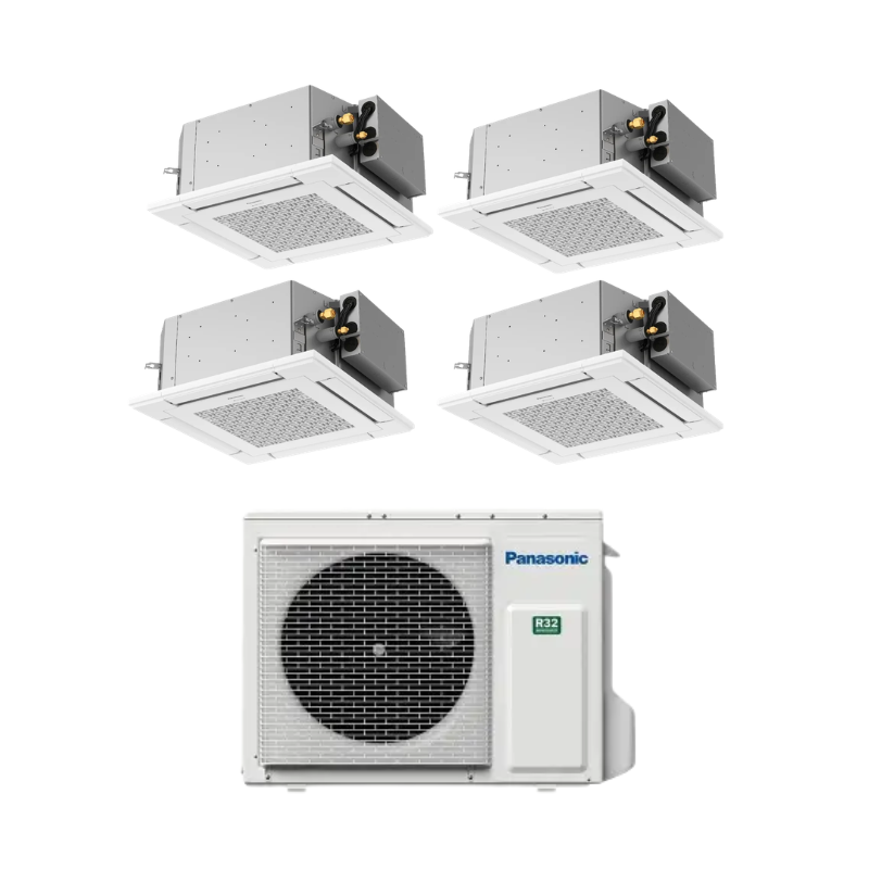Panasonic 4-Wege-Deckenkassette PY3 60×60 Multisplit-Klimaanlage 4× 4-Wege-Deckenkassette