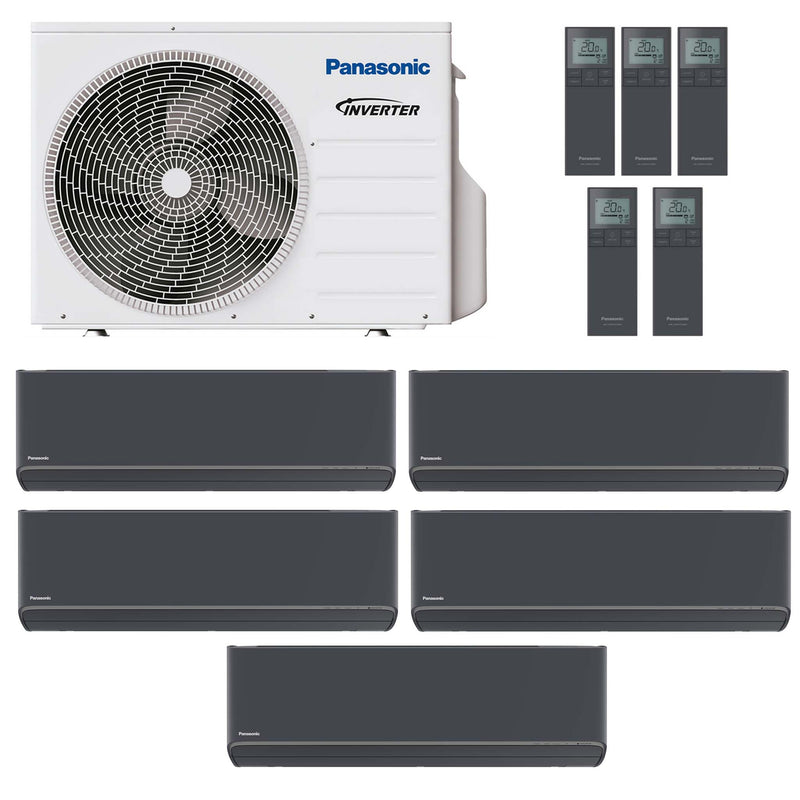 Panasonic - Etherea XZ Graphitgrau – Multisplit-Klimaanlage (5 × Wandgerät + Außeneinheit)