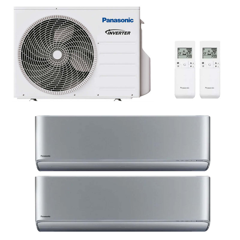 Panasonic Etherea XZ silber – Multisplit-Klimaanlage (2 × Wandgerät + Außeneinheit)