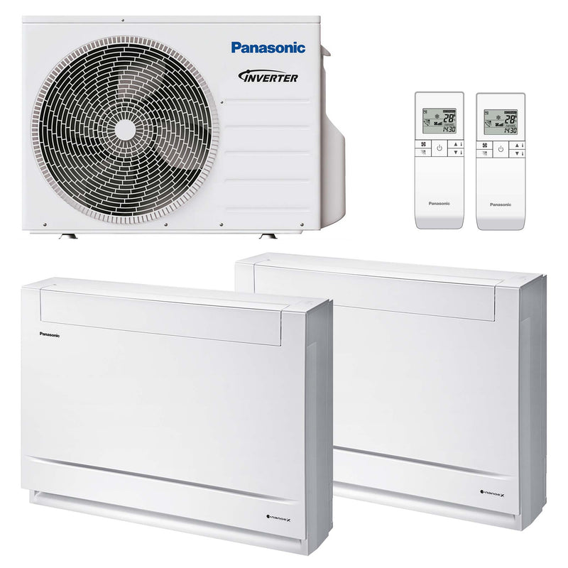 Panasonic Mini-Truhengeräte – Multisplit-Klimaanlage (2 × Truhengerät + Außeneinheit)