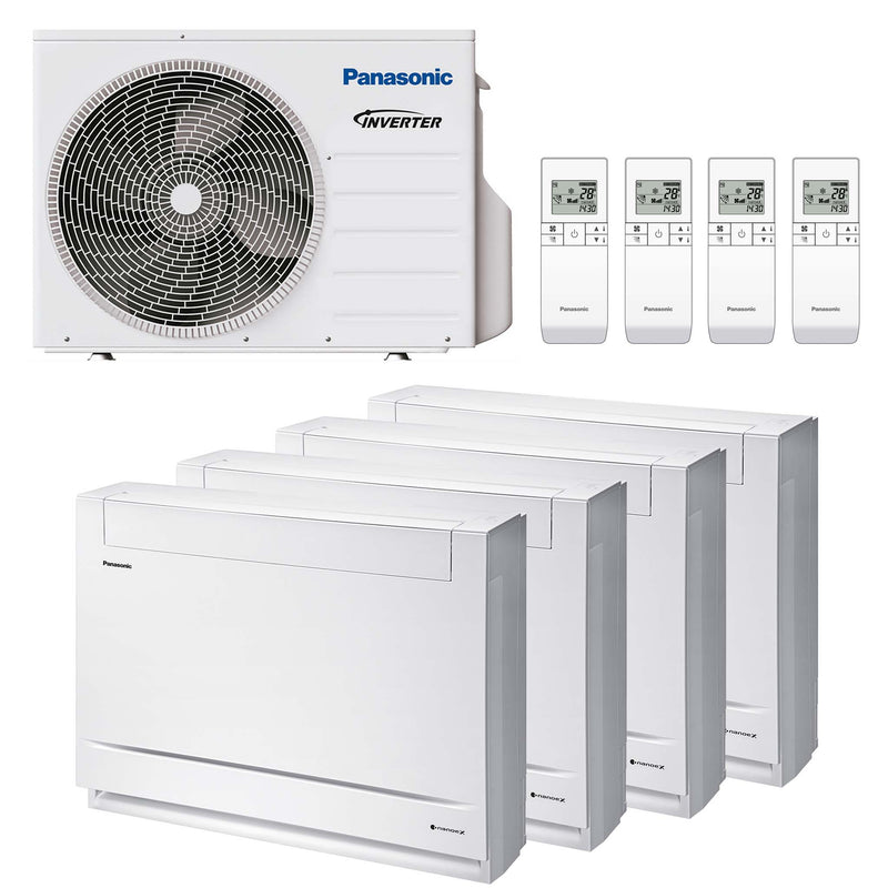 Panasonic - Mini-Truhengeräte – Multisplit-Klimaanlage (4 × Truhengerät + Außeneinheit)