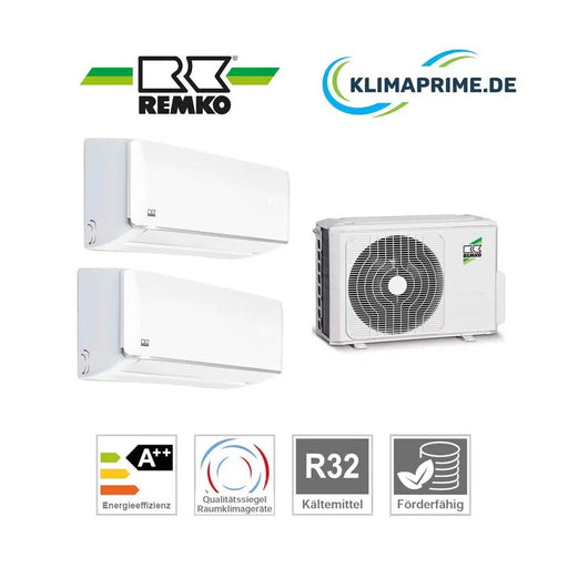 Remko Klimaanlage Set 2 x Wandgeräte 2,3 / 2,6 kW kW - MXW 204 / MXW 264 + Außengerät MVT 903 DC