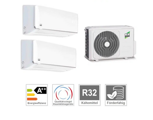 Remko Klimaanlage Set 2 x Wandgeräte 2,3 kW / 2,6 kW - MXW 204 / MXW 264 + Außengerät MVT 603 DC