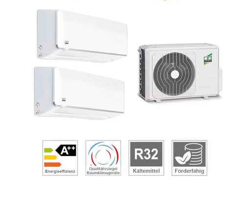 Remko Klimaanlage Set 2 x Wandgeräte 2,3 kW / 3,5 kW - MXW 204 / MXW 354 + Außengerät MVT 603 DC