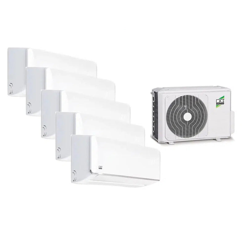 Remko Klimaanlage Set 5 x Wandgeräte 2,3 kW + 3,5 kW - MXW 204 + MXW 354 + Außengerät MVT 1403 DC