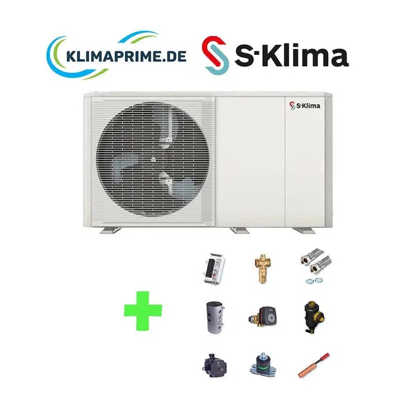 S-Klima - Monoblock Wärmepumpe Set 4,3 kW SAS47RN2 Außengerät inkl. Zubehör Komplettpaket