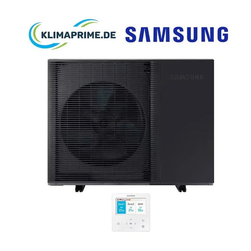 Samsung Wärmepumpe 8,0 kW Monoblock EHS Mono HT Silent-Reihe Schwarz Außeneinheit AE080BXYDEG