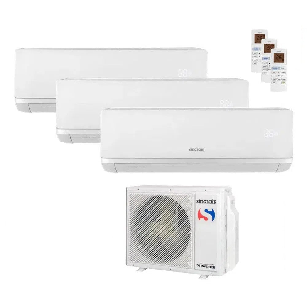 Sinclair RAY Klimaanlage Set 3 x Wandgerät 2,7 kW - SIH-09BIR + Außeng ...