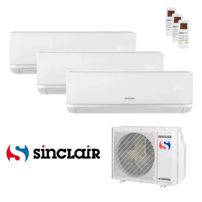 Sinclair RAY Klimaanlage Set 3 x Wandgerät 2,7/4,6 kW - SIH-09BIR + SIH-18BIR + Außengerät MV-E24BI R32