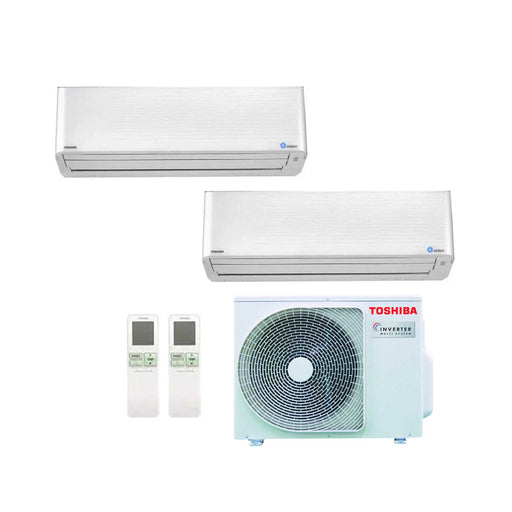 Toshiba Daiseikai 9 – Multisplit-Klimaanlage (2 × Wandgerät + 1 × Außengerät) – 2 Innengeräte – 2.5 kW + 2.5 kW + Außeneinhei
