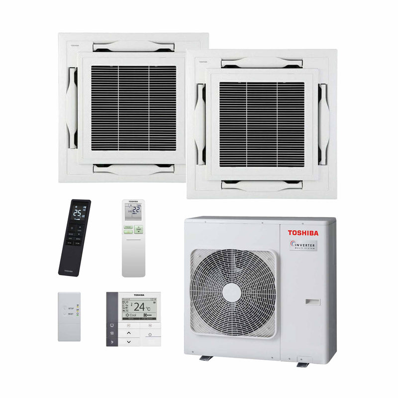 Toshiba Deckenkassette – Multisplit-Klimaanlage (2 × Deckenkassette + 1 × Außengerät) – 2 Innengeräte