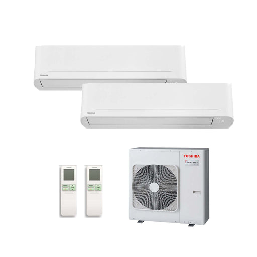 Toshiba Seiya 2 – Multisplit-Klimaanlage (2 × Wandgerät + 1 × Außengerät) – 2 Innengeräte – 1.5 kW + 1.5 kW + Außeneinheit 3.
