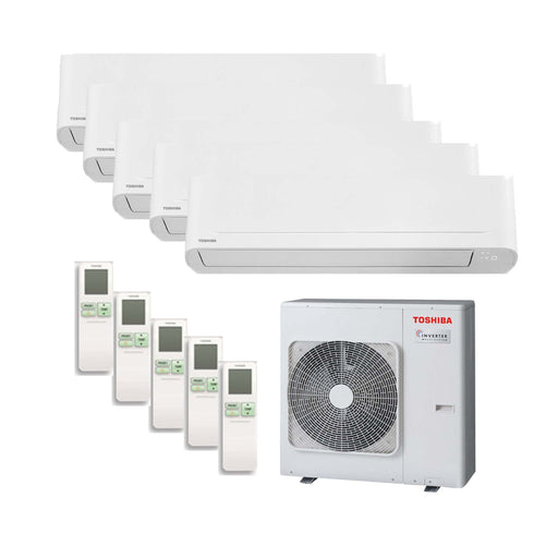 Toshiba Seiya 2 – Multisplit-Klimaanlage (5 × Wandgerät + 1 × Außengerät) – 5 Innengeräte – 1.5 kW + 1.5 kW + 1.5 kW + 1.5 kW
