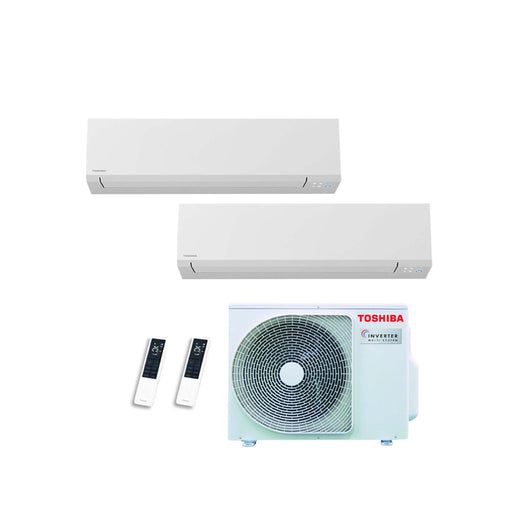 Toshiba Shorai Edge – Multisplit-Klimaanlage (2 × Wandgerät + 1 × Außengerät) – 2 Innengeräte – 2.0 kW + 2.0 kW + Außeneinhei
