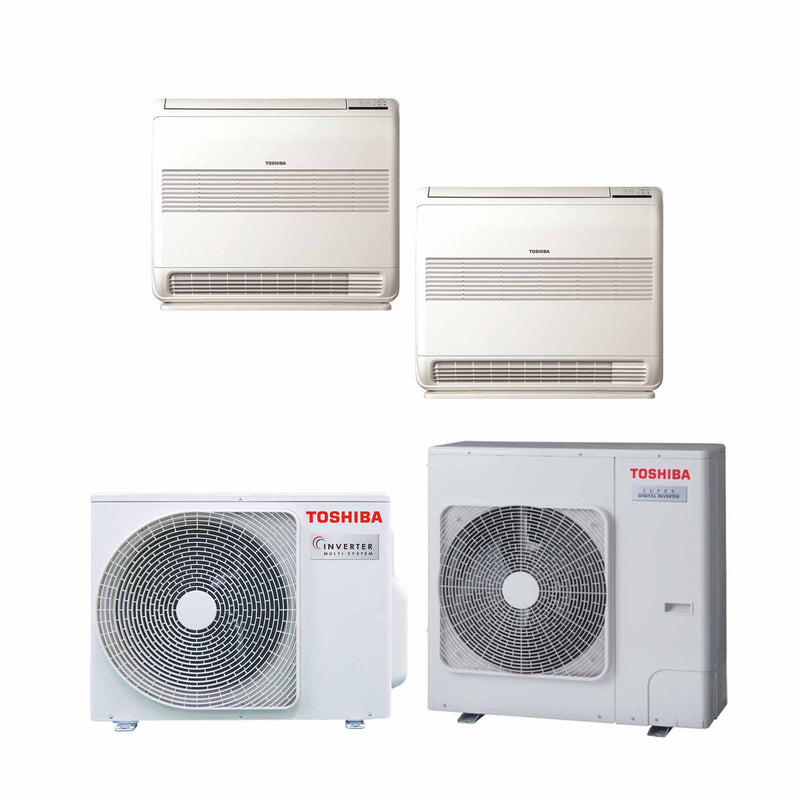 Toshiba Konsole  – Multisplit-Klimaanlage (2 × Truhengerät + 1 × Außengerät) – 2 Innengeräte
