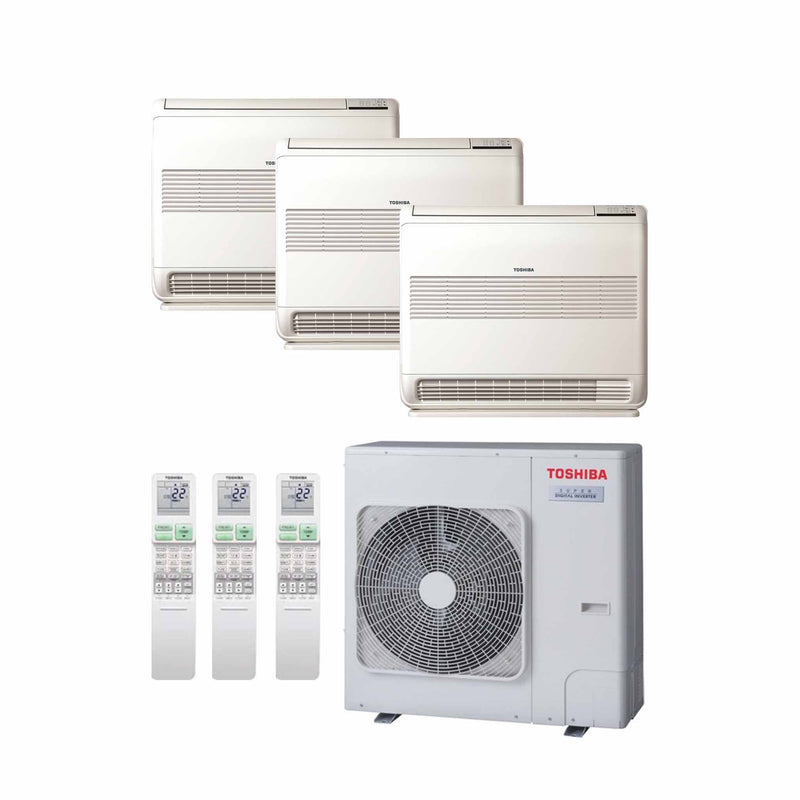 Toshiba Konsole – Multisplit-Klimaanlage (3 × Truhengerät + 1 × Außengerät) – 3 Innengeräte