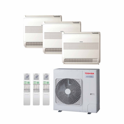 Toshiba Konsole – Multisplit-Klimaanlage (3 × Truhengerät + 1 × Außengerät) – 3 Innengeräte – 2.5 kW + 2.5 kW + 2.5 kW + Auße
