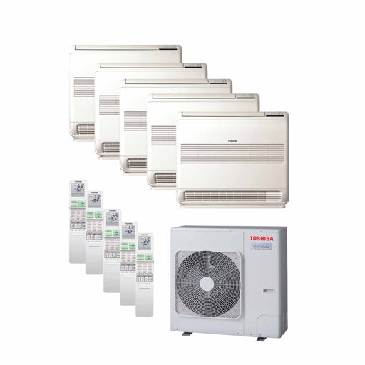 Toshiba Konsole – Multisplit-Klimaanlage (5 × Truhengerät + 1 × Außengerät) – 5 Innengeräte – 2.5 kW + 2.5 kW + 2.5 kW + 2.5 

