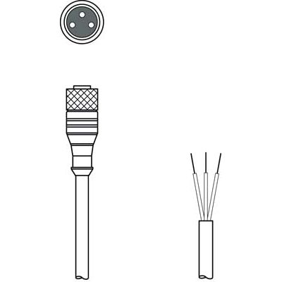 Leuze - Konfektioniertes Sensor-Aktor-Kabel Anschlussleitung KD U-M8-3A-P1-200
