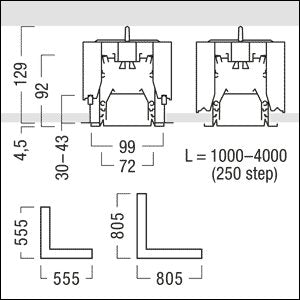 Zumtobel - Mechanisches Zubehör/Ersatzteile für Leuchten Eck-Kanal f.LED-Lichtlinie SLN2-C CL MRT L795WH weiß