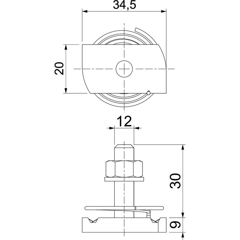 OBO Bettermann - Hammerkopfschraube Hammerkopfschr. mit Feder MS41HBF M12x30A4 M12x30mm − 50 Stück