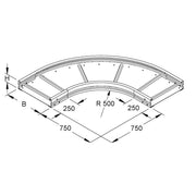 Niedax - Bogen für Kabelrinne Bogen 90Gr. WRBR 105.200 E3 105x200mm