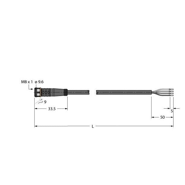 Turck - Konfektioniertes Sensor-Aktor-Kabel Aktuator- u. Sensorleitung PKG4M-100/TXL PUR